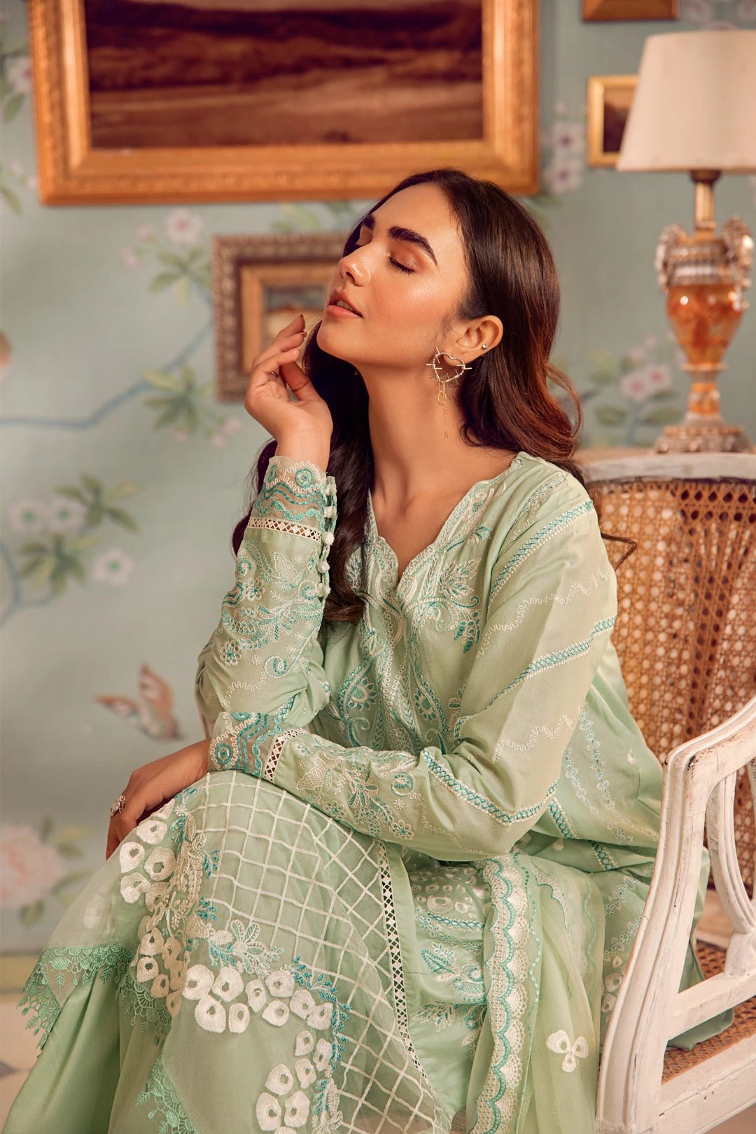 3pc Lawn With Embroidered Chiffon - NV01D03 - Noosh