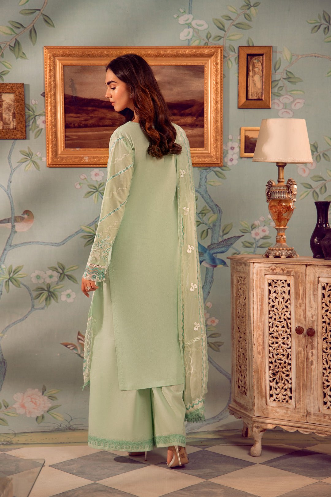 3pc Lawn With Embroidered Chiffon - NV01D03 - Noosh