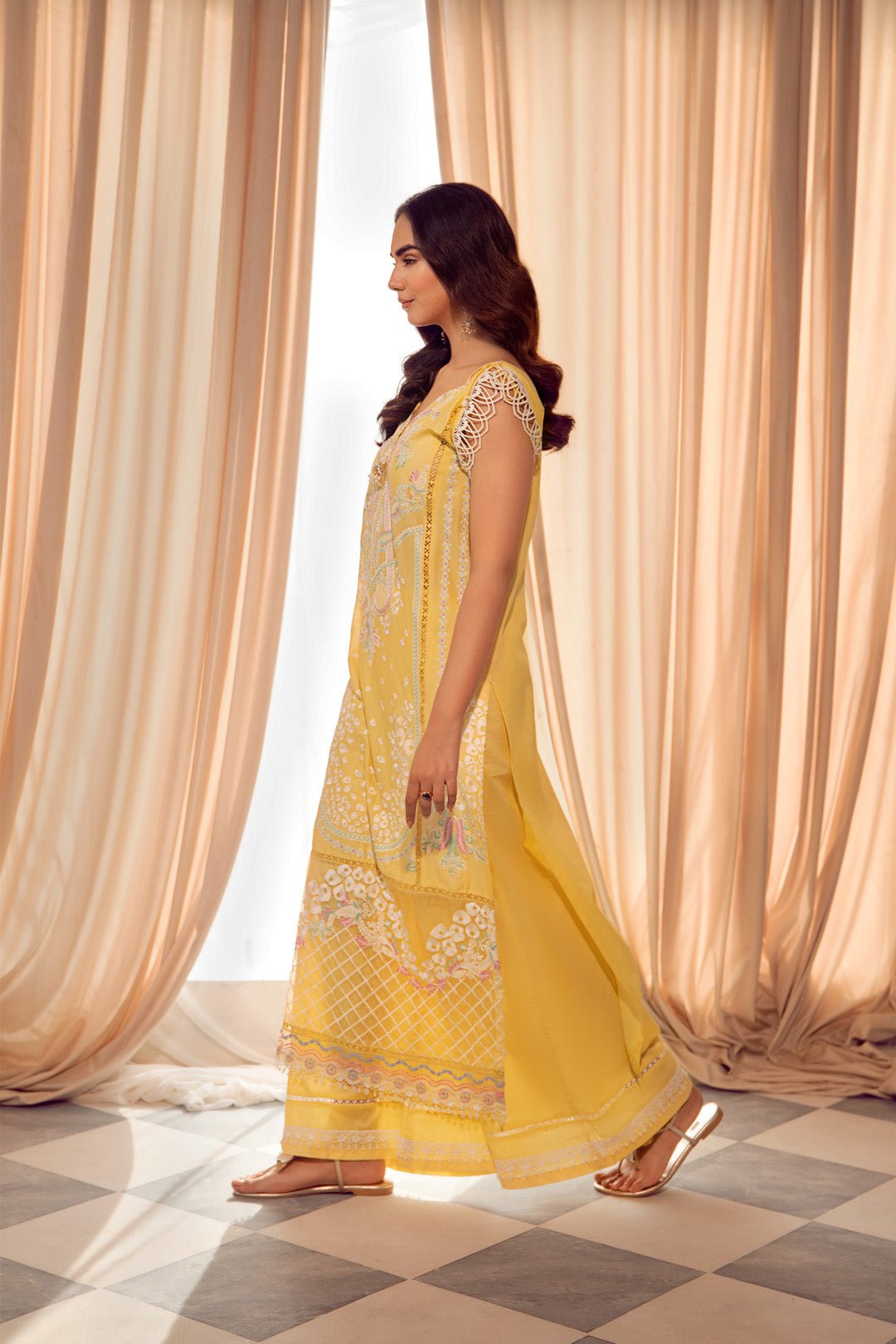 3pc Lawn With Embroidered Chiffon - NV01D04 - Noosh