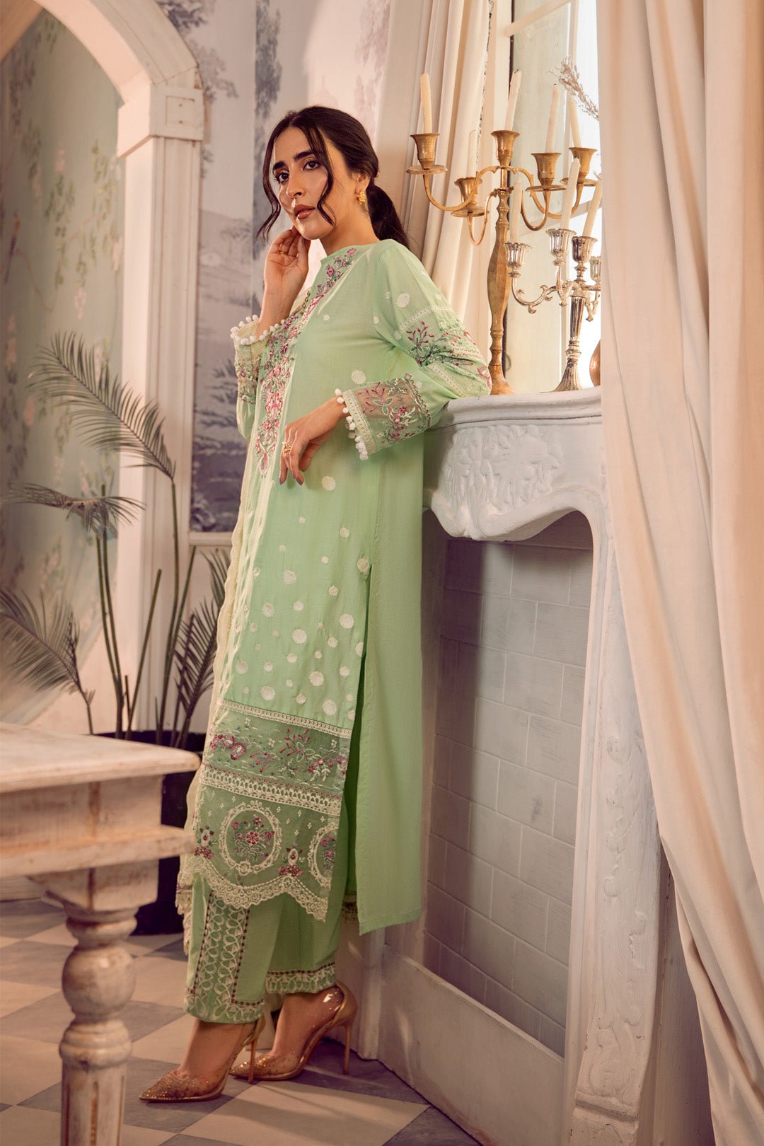 3pc Lawn With Embroidered Chiffon - NV01D06 - Noosh