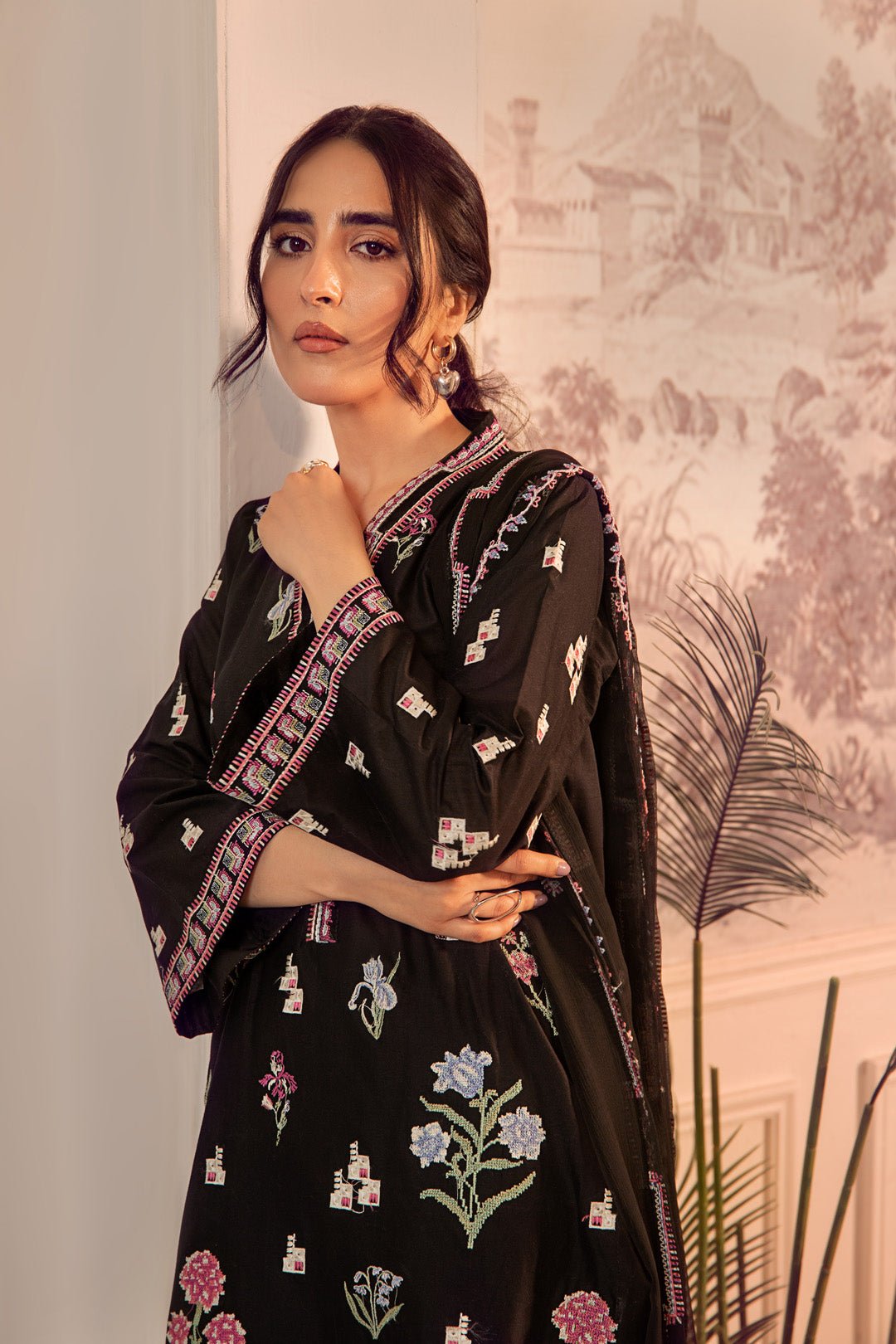 3pc Lawn With Embroidered Chiffon - NV01D11 - Noosh